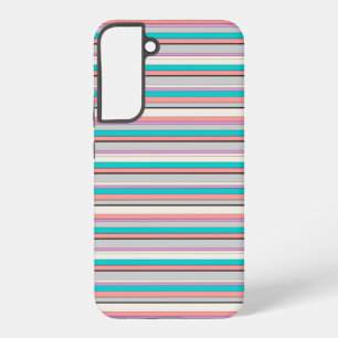 Cute grey aqua stripes samsung galaxy case