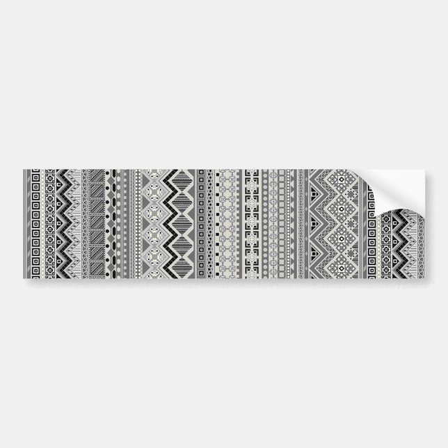 Cute grey aztec patterns design bumper sticker (Front)