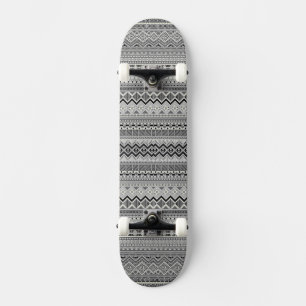 Cute grey aztec patterns design skateboard