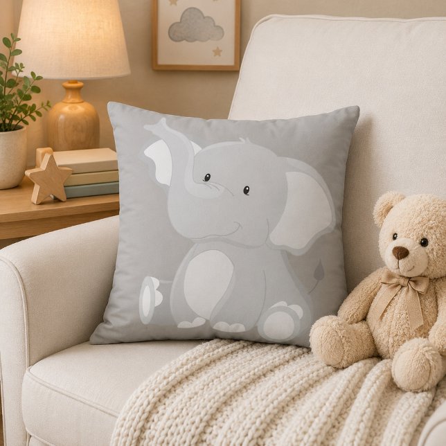 Cute Grey Baby Elephant Cushion (Creator Uploaded)