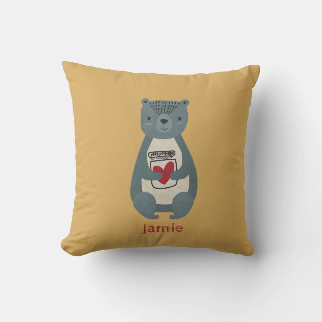 Cute Grey Bear Cushion (Front)