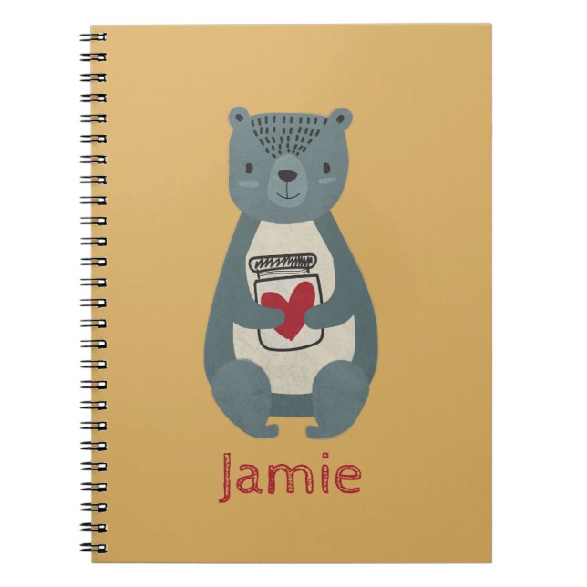 Cute Grey Bear Notebook (Front)