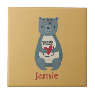 Cute Grey Bear Tile