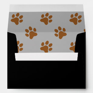 Cute grey, black, brown dog paw print  envelope