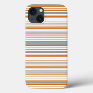Cute grey brown stripes iPhone 13 case