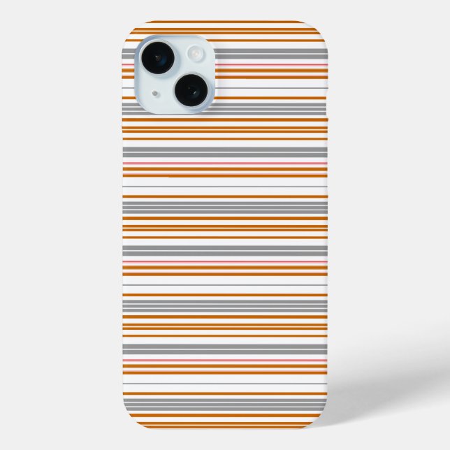 Cute grey brown stripes Case-Mate iPhone case (Back)