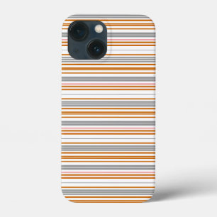 Cute grey brown stripes iPhone 13 mini case
