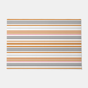Cute grey brown stripes  doormat