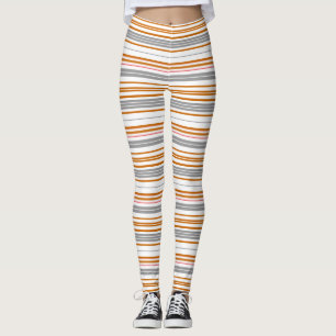 Cute grey brown stripes leggings