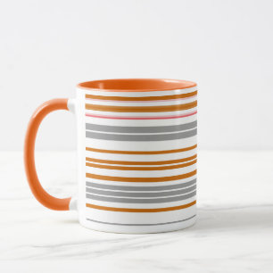 Cute grey brown stripes mug
