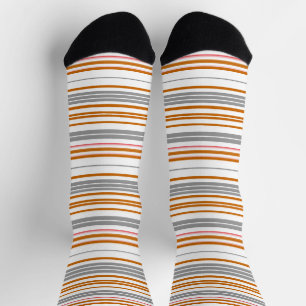 Cute grey brown stripes socks