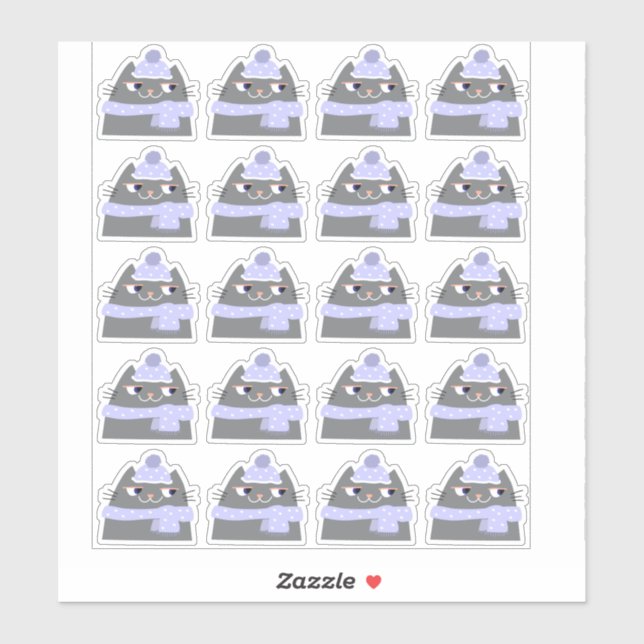 Cute Grey Cat (Sheet)