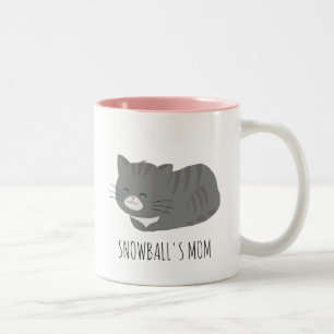 Cute Grey Cat Personalised Mug