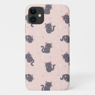 Cute Grey Cat Pink Phone Case