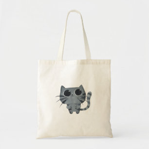 Cute Grey Cat with big black eyes Tote Bag