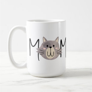 Cute Grey Cat's Mother Personalized Mothers Day Coffee Mug