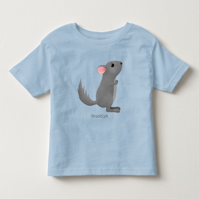 Cute grey chinchilla cartoon illustration  toddler T-Shirt (Front)
