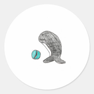 Cute grey Dolphin  Classic Round Sticker