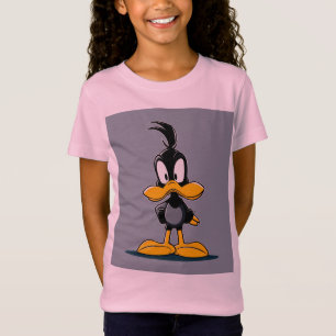 Cute Grey Duck Cartoon – 80s Comic Style Minimal T-Shirt