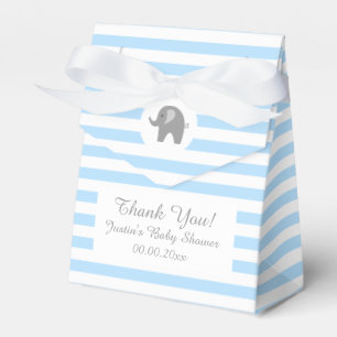 Cute grey elephant baby shower party favour box