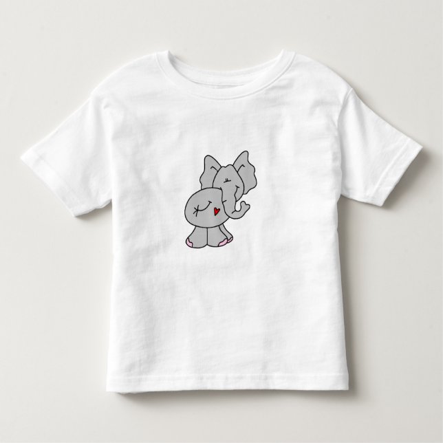 Cute Grey Elephant Toddler T-Shirt (Front)