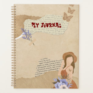 Cute grey, flower, butterfly and text planner