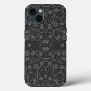 Cute grey flowers pattern throw pillow iPhone 13 case