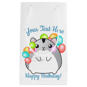 Cute Grey Kawaii Hamster Small Gift Bag