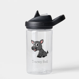 Cute grey little donkey water bottle