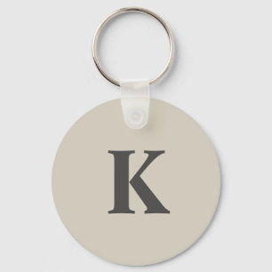 Cute grey Monogrammed Key Ring