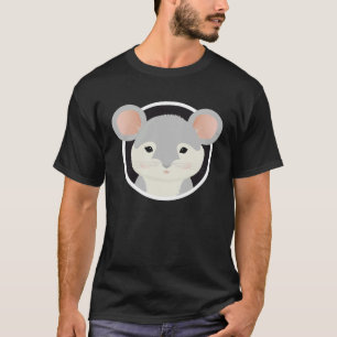 Cute grey mouse looks out of the mouse hole T-Shirt