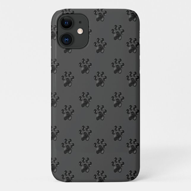 Cute grey paw pattern Case-Mate iPhone case (Back)