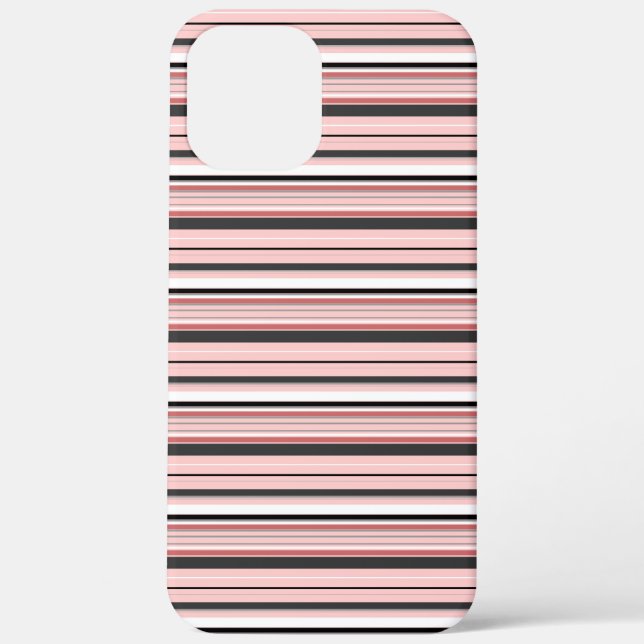 Cute grey pink stripes Case-Mate iPhone case (Back)