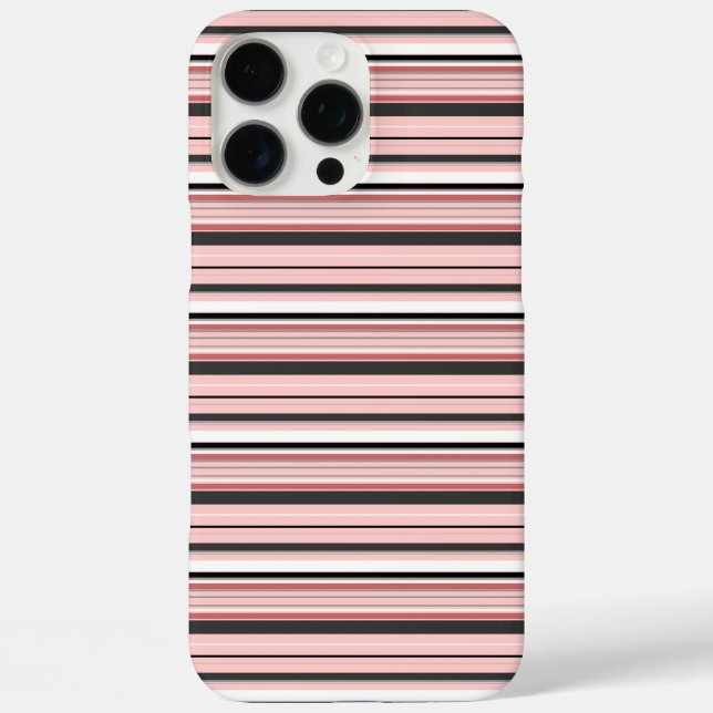 Cute grey pink stripes Case-Mate iPhone case (Back)