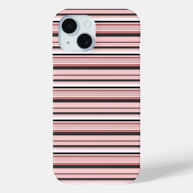 Cute grey pink stripes Case-Mate iPhone case (Back)