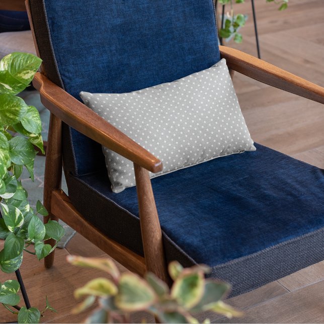 Cute Grey Polka Dots Pattern Lumbar Cushion (Creator Uploaded)