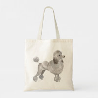 Cute Grey Poodle dog watercolors illustration