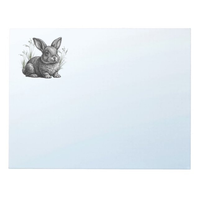 Cute Grey Rabbit against a Blue Sky Notepad (Front)