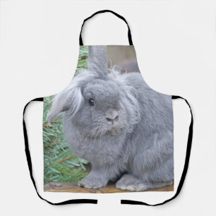 Cute grey rabbit   apron