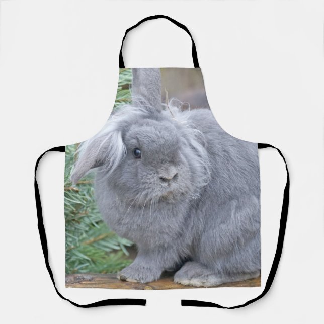 Cute grey rabbit   apron (Front)