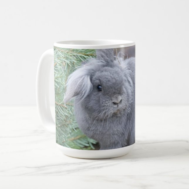 Cute grey rabbit   coffee mug (Front Left)