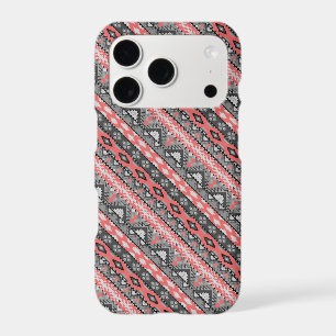 Cute grey red aztec pattern design