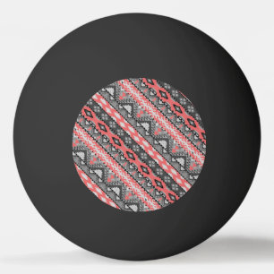 Cute grey red aztec pattern design ping pong ball