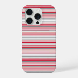 Cute grey red stripes iPhone 15 pro case