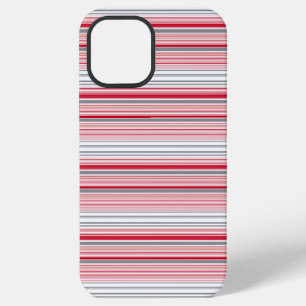 Cute grey red stripes iPhone 12 pro max case