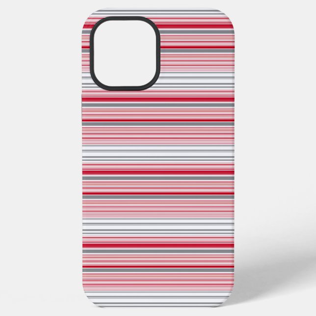 Cute grey red stripes iPhone case (Back)