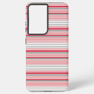 Cute grey red stripes samsung galaxy case