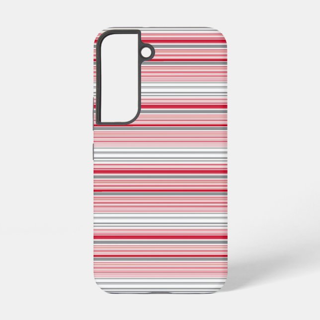 Cute grey red stripes samsung galaxy s22 case (Back)