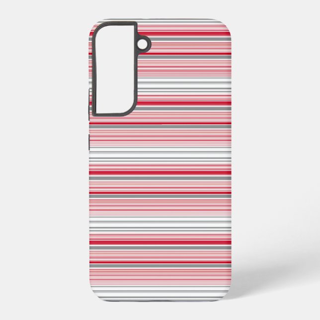 Cute grey red stripes samsung galaxy s22+ case (Back)