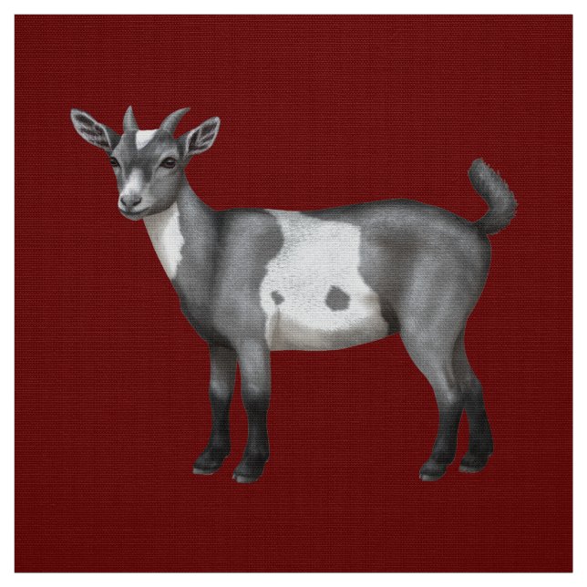 Cute Grey Spotted Goat Fabric (Swatch)